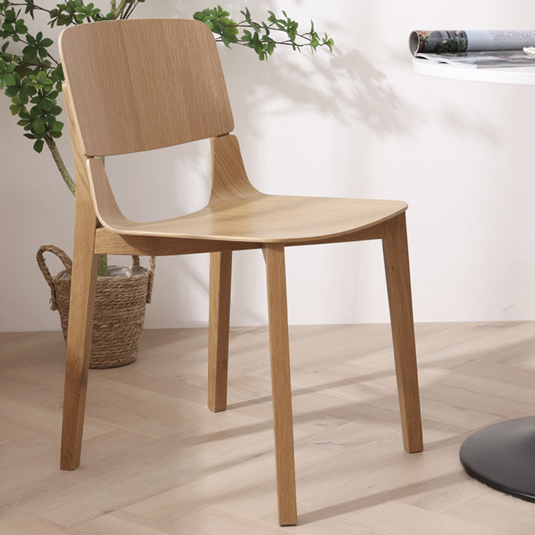 Chaise d'appoint de salle à manger en bois contemporaine, chaise d'appoint à dossier ouvert pour cuisine