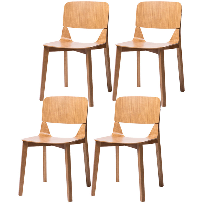 Chaise d'appoint de salle à manger en bois contemporaine, chaise d'appoint à dossier ouvert pour cuisine