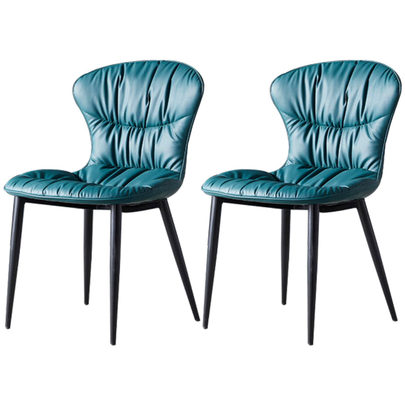 Chaise de salle à manger de style nordique, chaises de salle à manger rembourrées sans accoudoirs avec pieds en métal