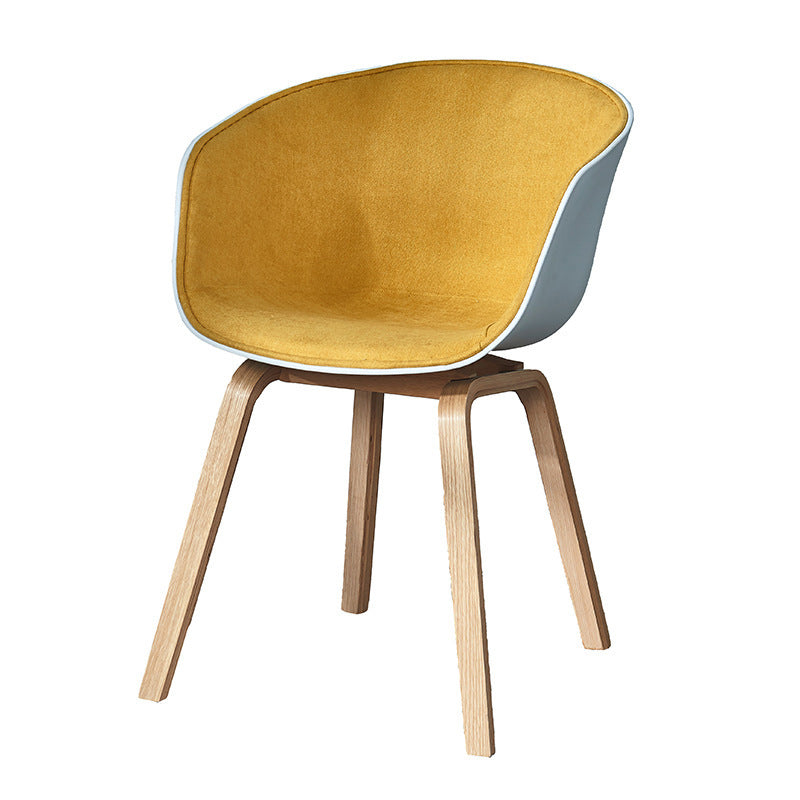 Fauteuil de salle à manger à dossier solide blanc moderne, fauteuil de cuisine en bois