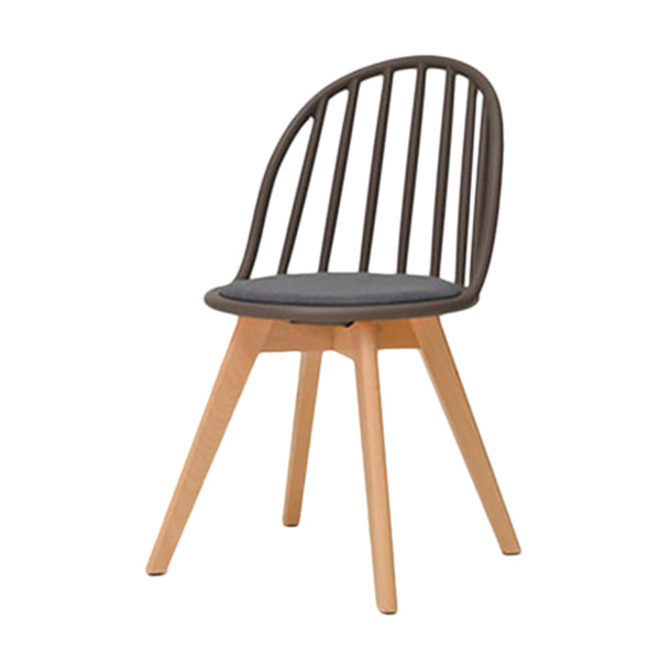Chaise de salle à manger scandinave, chaise d'appoint à dossier Windsor avec pieds en bois pour usage domestique