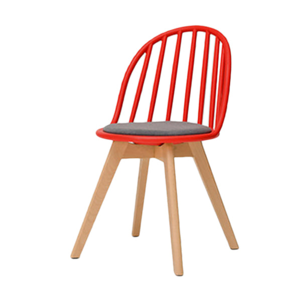 Chaise de salle à manger scandinave, chaise d'appoint à dossier Windsor avec pieds en bois pour usage domestique