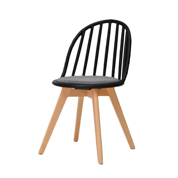 Chaise de salle à manger scandinave, chaise d'appoint à dossier Windsor avec pieds en bois pour usage domestique