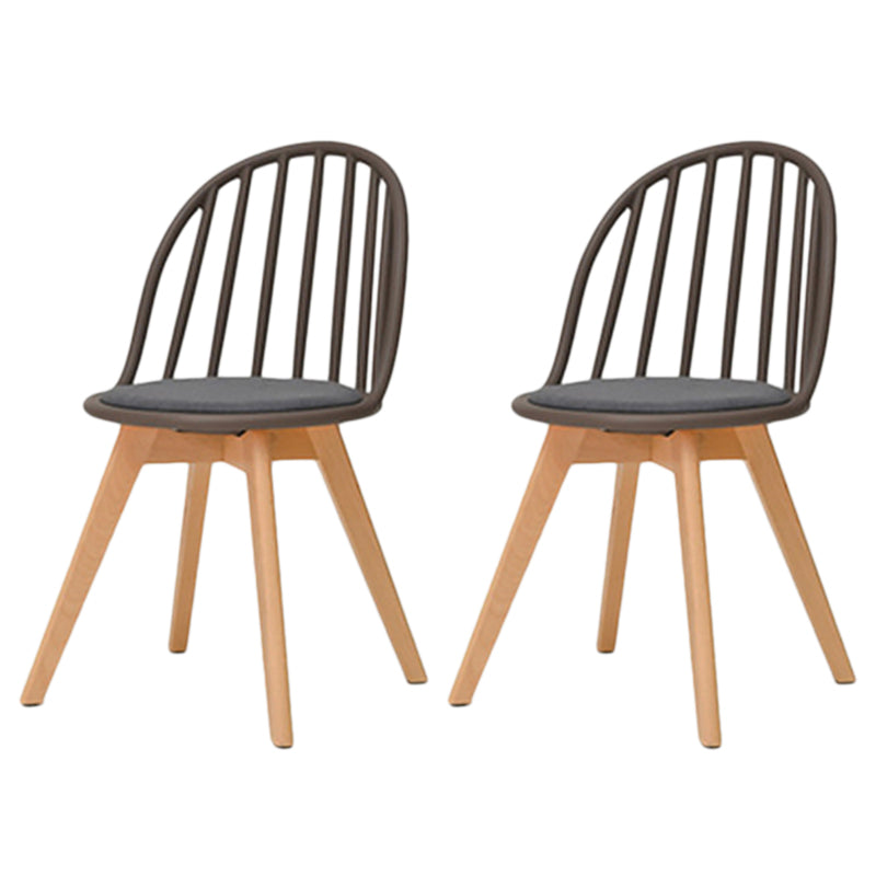 Chaise de salle à manger scandinave, chaise d'appoint à dossier Windsor avec pieds en bois pour usage domestique