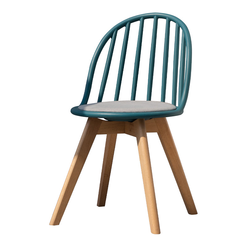 Chaise de salle à manger scandinave, chaise d'appoint à dossier Windsor avec pieds en bois pour usage domestique