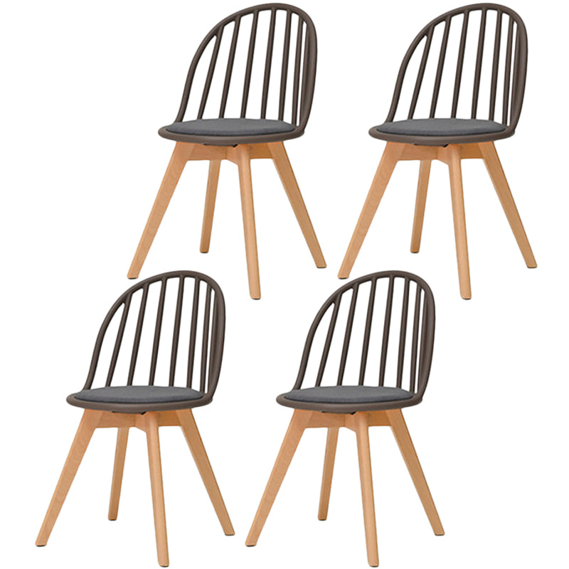 Chaise de salle à manger scandinave, chaise d'appoint à dossier Windsor avec pieds en bois pour usage domestique