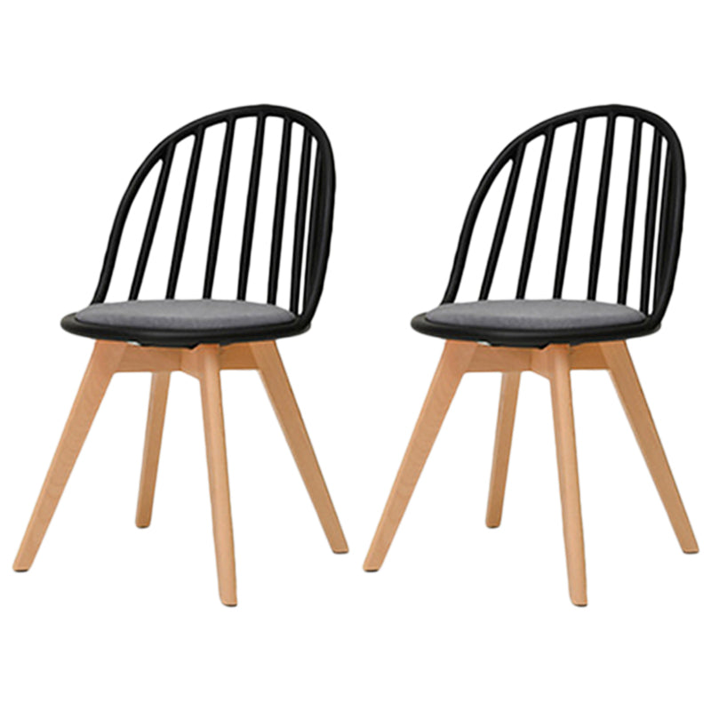 Chaise de salle à manger scandinave, chaise d'appoint à dossier Windsor avec pieds en bois pour usage domestique