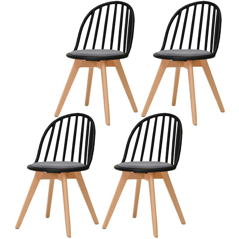 Chaise de salle à manger scandinave, chaise d'appoint à dossier Windsor avec pieds en bois pour usage domestique
