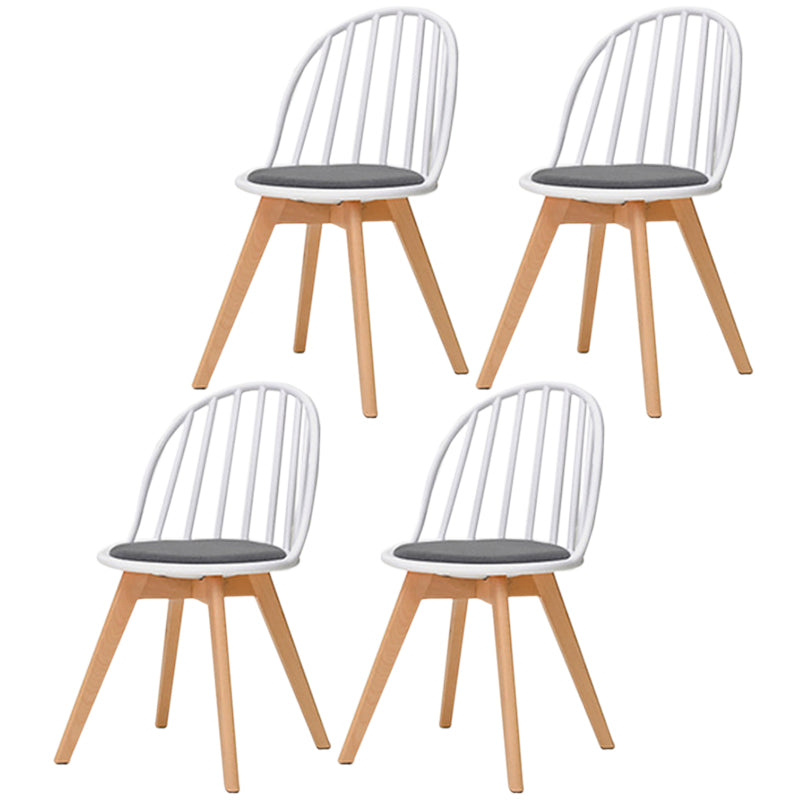 Chaise de salle à manger scandinave, chaise d'appoint à dossier Windsor avec pieds en bois pour usage domestique