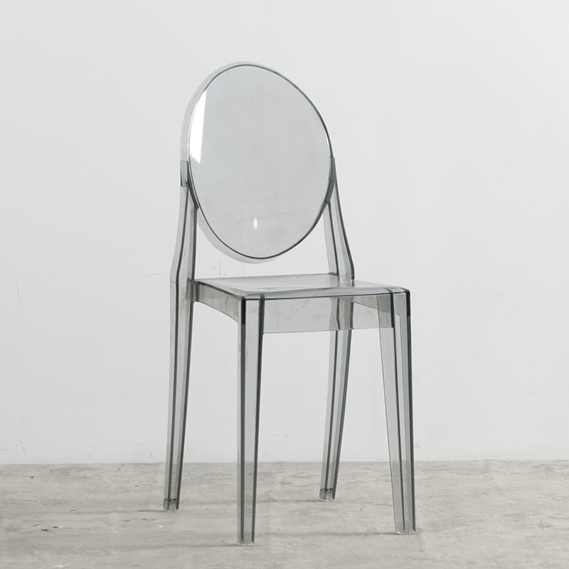 Chaise de salle à manger contemporaine en plastique, chaise à dossier ouvert avec 4 pieds pour la maison