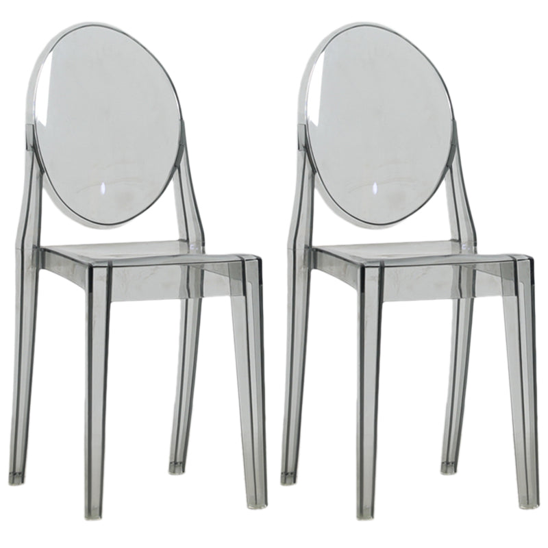Chaise de salle à manger contemporaine en plastique, chaise à dossier ouvert avec 4 pieds pour la maison