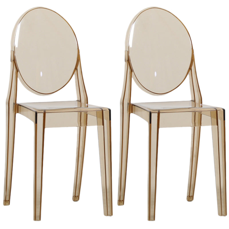 Chaise de salle à manger contemporaine en plastique, chaise à dossier ouvert avec 4 pieds pour la maison