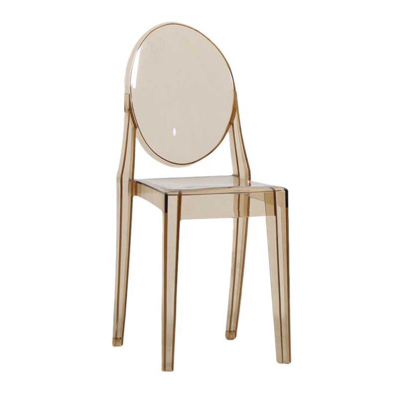Chaise de salle à manger contemporaine en plastique, chaise à dossier ouvert avec 4 pieds pour la maison