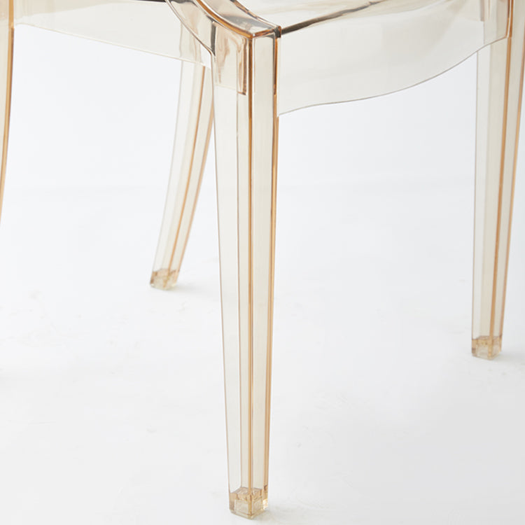 Chaise de salle à manger contemporaine en plastique, chaise à dossier ouvert avec 4 pieds pour la maison