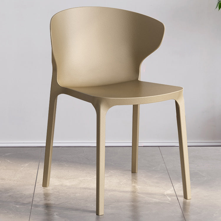 Contemporary Plastic Dining Chair 15.5'' Wide Wingback Side Chair for Home Use