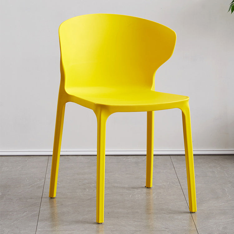 Contemporary Plastic Dining Chair 15.5'' Wide Wingback Side Chair for Home Use