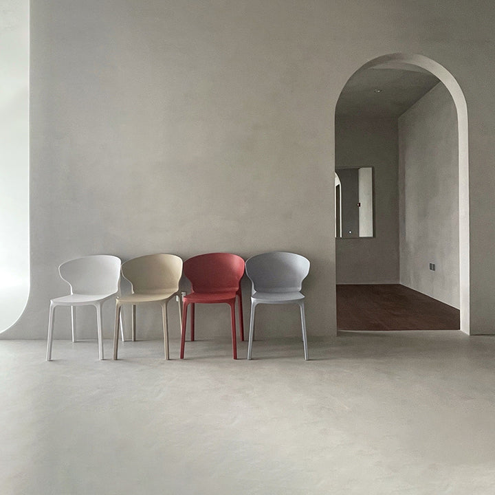 Contemporary Plastic Dining Chair 15.5'' Wide Wingback Side Chair for Home Use