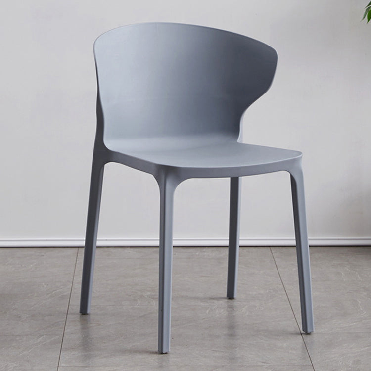 Contemporary Plastic Dining Chair 15.5'' Wide Wingback Side Chair for Home Use
