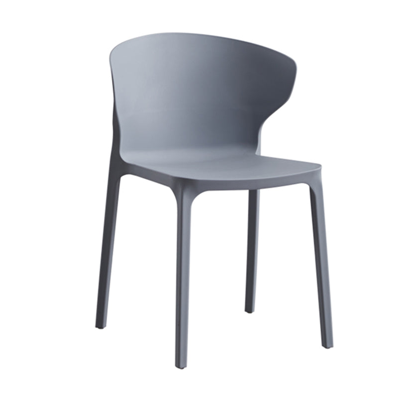 Contemporary Plastic Dining Chair 15.5'' Wide Wingback Side Chair for Home Use