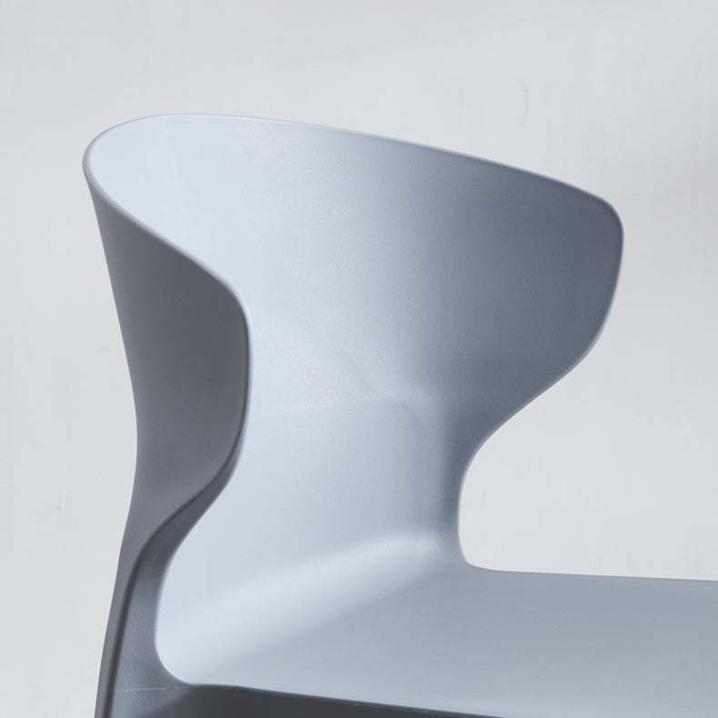 Contemporary Plastic Dining Chair 15.5'' Wide Wingback Side Chair for Home Use