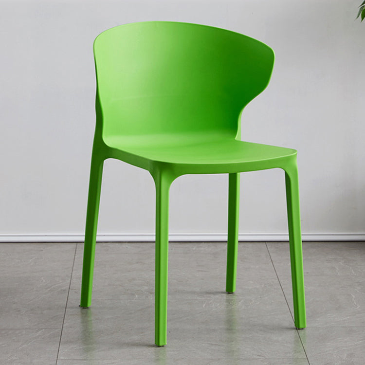 Contemporary Plastic Dining Chair 15.5'' Wide Wingback Side Chair for Home Use