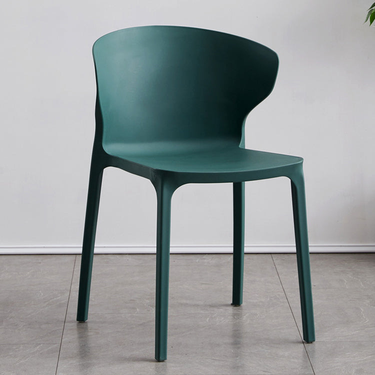 Contemporary Plastic Dining Chair 15.5'' Wide Wingback Side Chair for Home Use