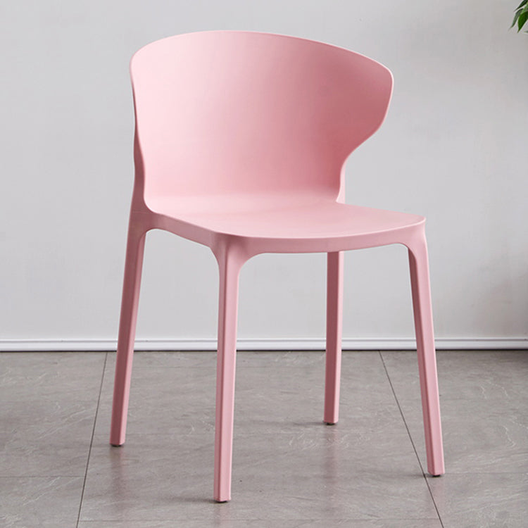 Contemporary Plastic Dining Chair 15.5'' Wide Wingback Side Chair for Home Use