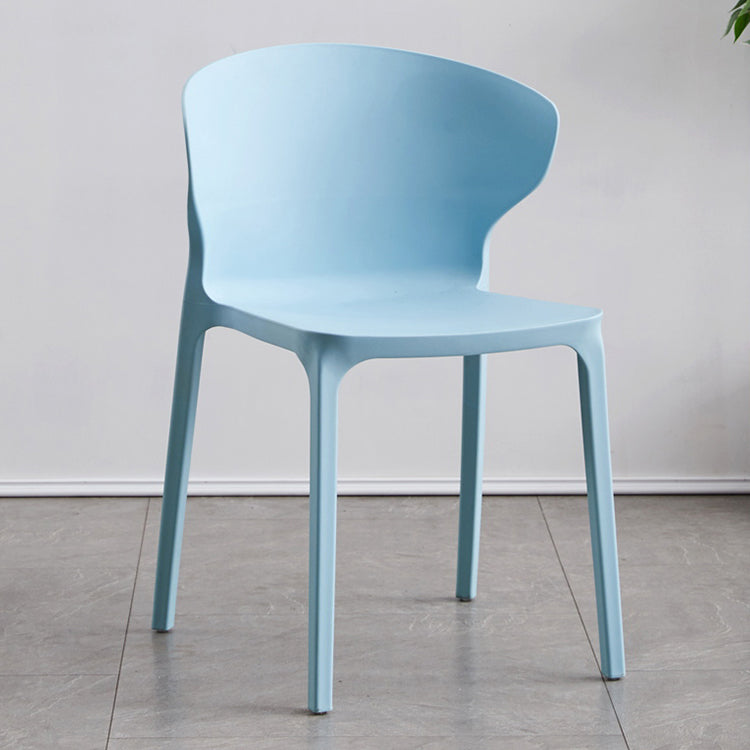 Contemporary Plastic Dining Chair 15.5'' Wide Wingback Side Chair for Home Use