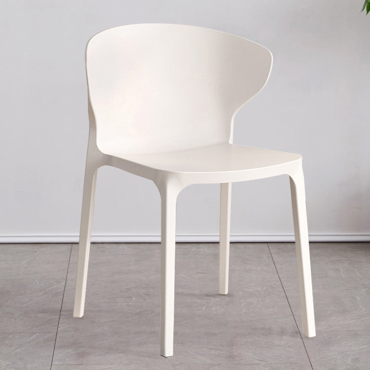 Contemporary Plastic Dining Chair 15.5'' Wide Wingback Side Chair for Home Use