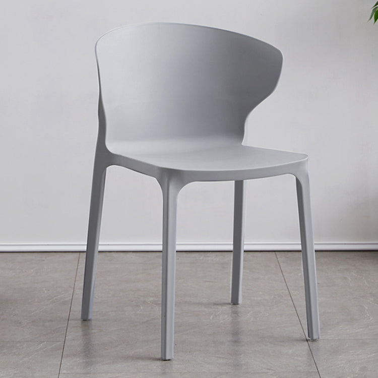 Contemporary Plastic Dining Chair 15.5'' Wide Wingback Side Chair for Home Use