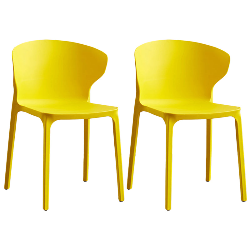 Contemporary Plastic Dining Chair 15.5'' Wide Wingback Side Chair for Home Use