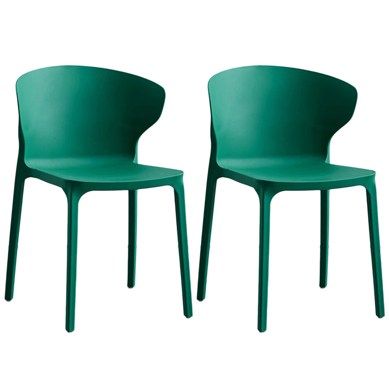 Contemporary Plastic Dining Chair 15.5'' Wide Wingback Side Chair for Home Use