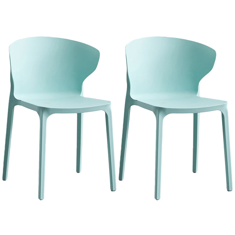 Contemporary Plastic Dining Chair 15.5'' Wide Wingback Side Chair for Home Use