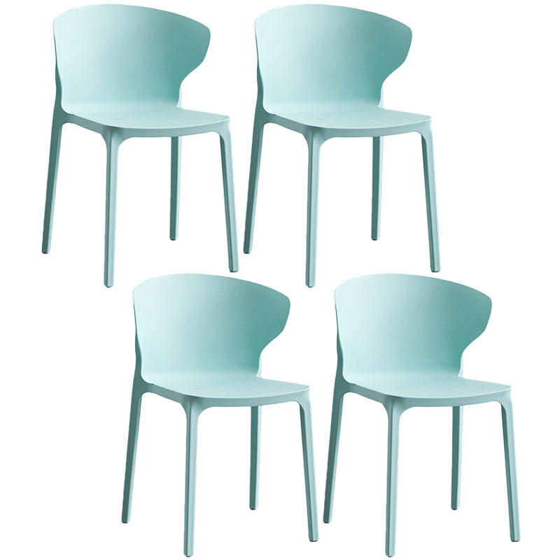 Contemporary Plastic Dining Chair 15.5'' Wide Wingback Side Chair for Home Use