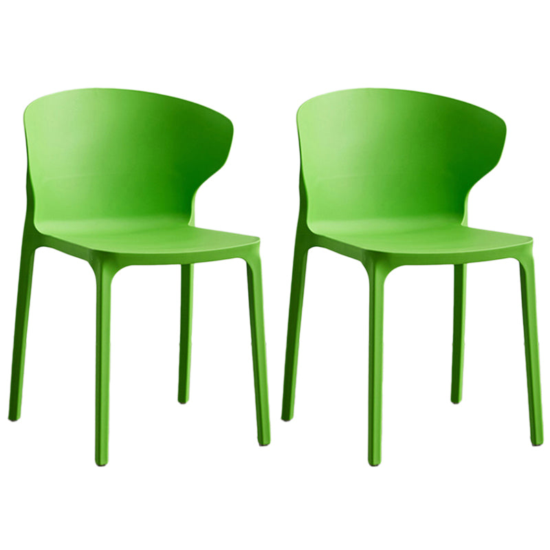 Contemporary Plastic Dining Chair 15.5'' Wide Wingback Side Chair for Home Use