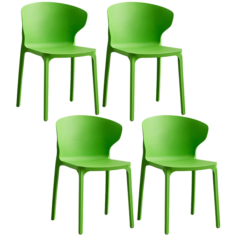 Contemporary Plastic Dining Chair 15.5'' Wide Wingback Side Chair for Home Use