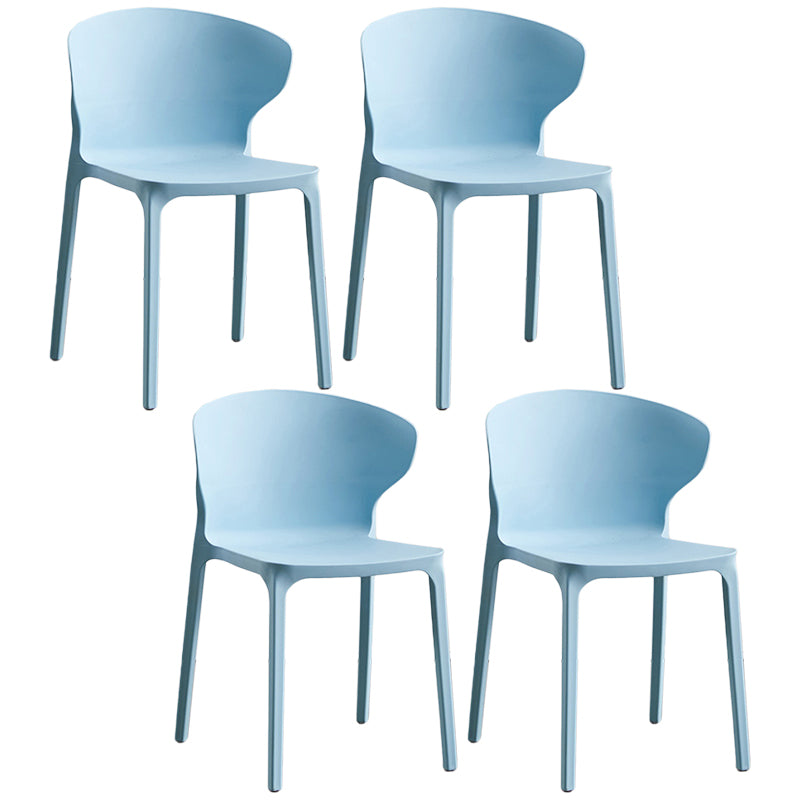 Contemporary Plastic Dining Chair 15.5'' Wide Wingback Side Chair for Home Use