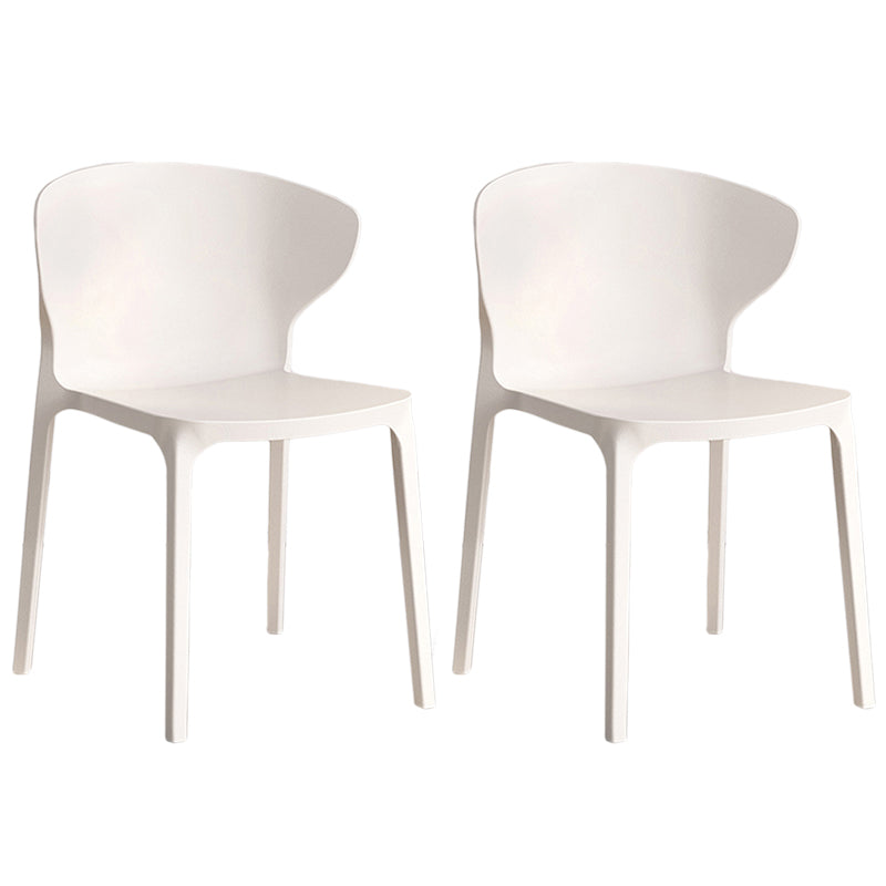 Contemporary Plastic Dining Chair 15.5'' Wide Wingback Side Chair for Home Use