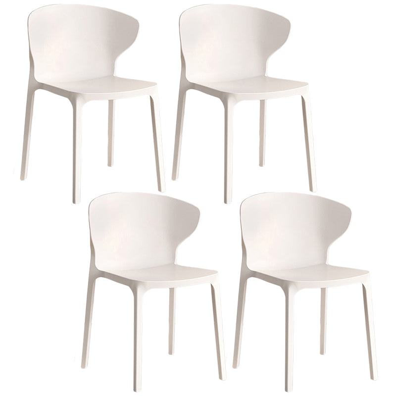 Contemporary Plastic Dining Chair 15.5'' Wide Wingback Side Chair for Home Use