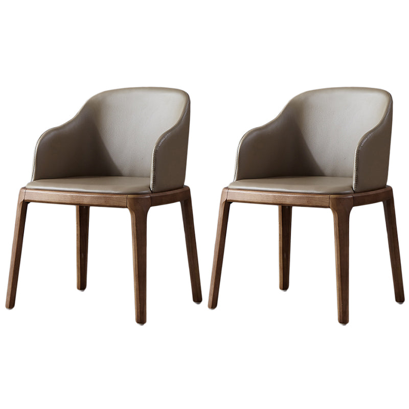 Modern Dining Chair Solid Back Side Chair with 4 Wood Legs for Home Use
