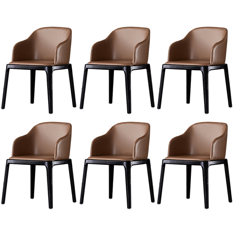 Modern Dining Chair Solid Back Side Chair with 4 Wood Legs for Home Use
