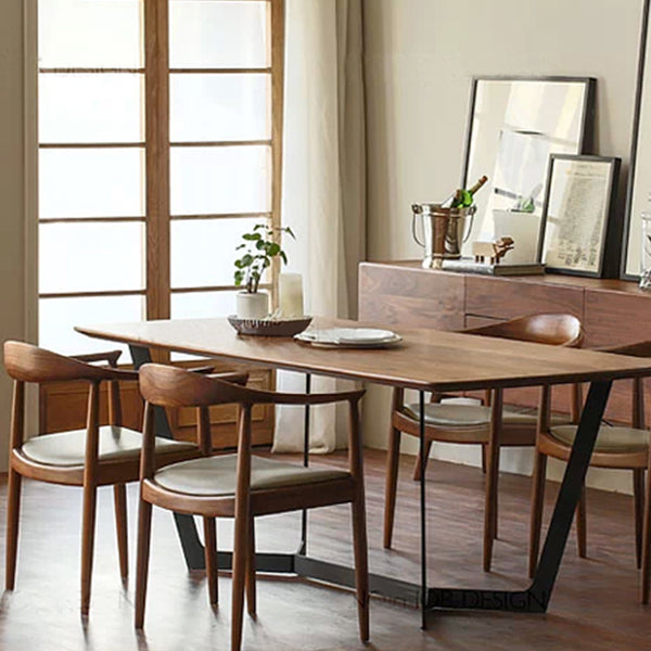 Chaise de salle à manger moderne, chaise latérale ouverte de 24 pouces de large avec 4 pieds en bois pour un usage domestique
