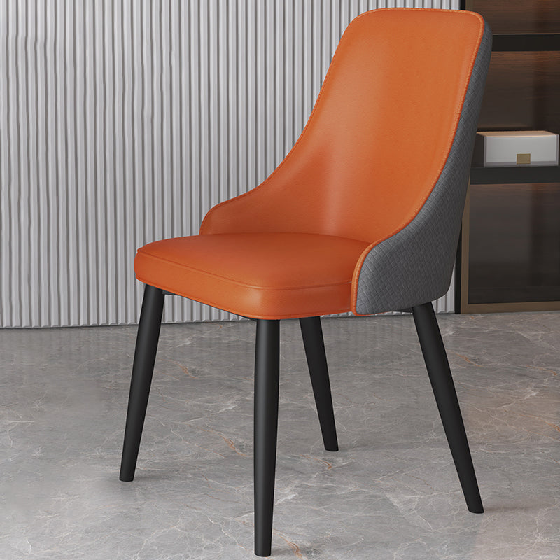 Metal Modern Dining Side Chair with Color Cushion Parsons Chair for Home