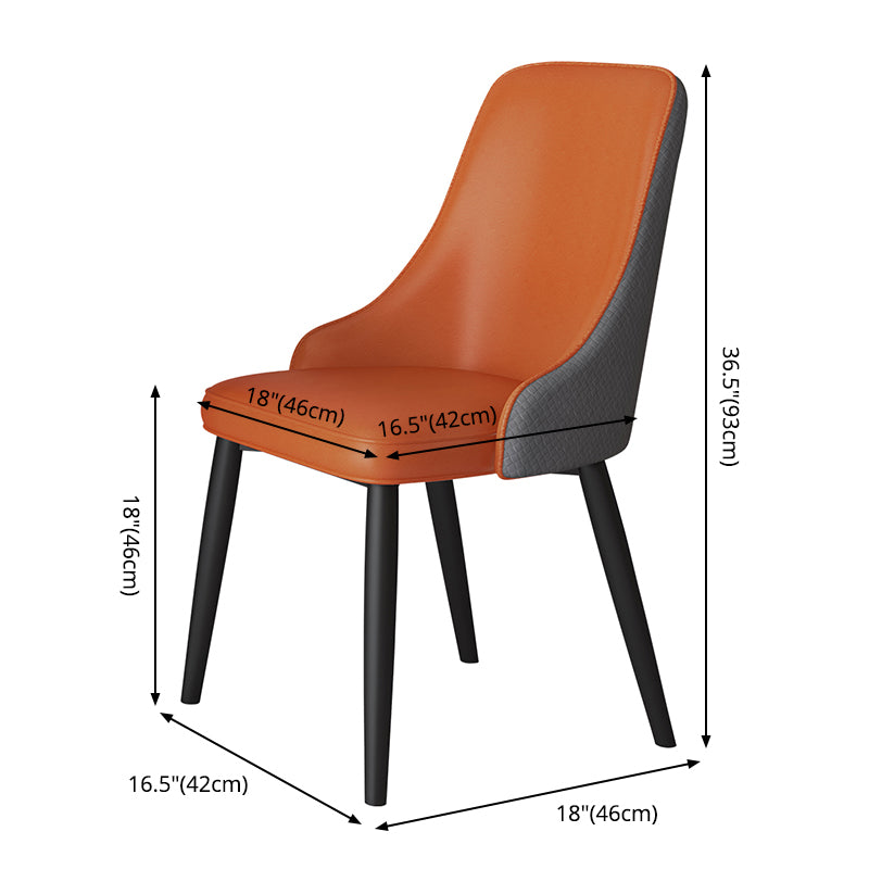 Metal Modern Dining Side Chair with Color Cushion Parsons Chair for Home