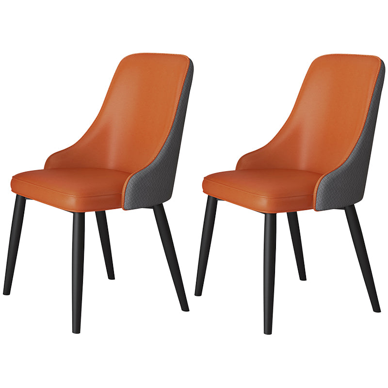 Metal Modern Dining Side Chair with Color Cushion Parsons Chair for Home