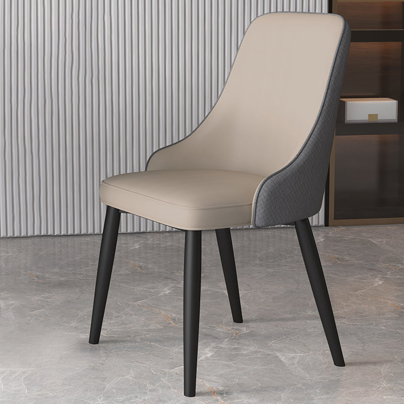 Metal Modern Dining Side Chair with Color Cushion Parsons Chair for Home
