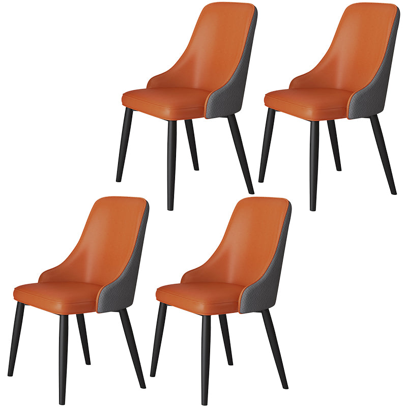 Metal Modern Dining Side Chair with Color Cushion Parsons Chair for Home