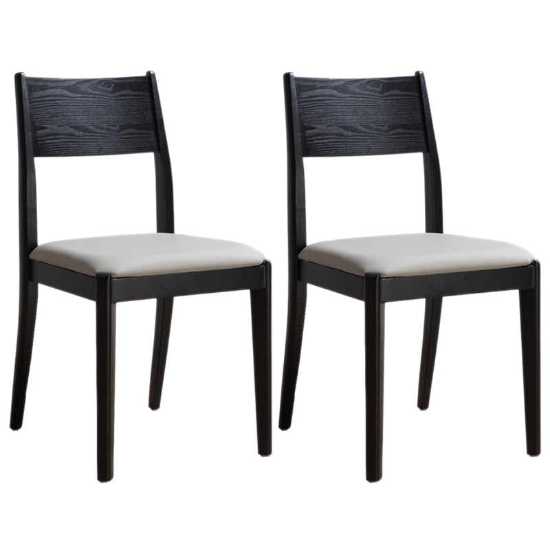 Chaise de salle à manger industrielle, chaise à dossier ouvert avec pieds en bois noir, pour usage domestique