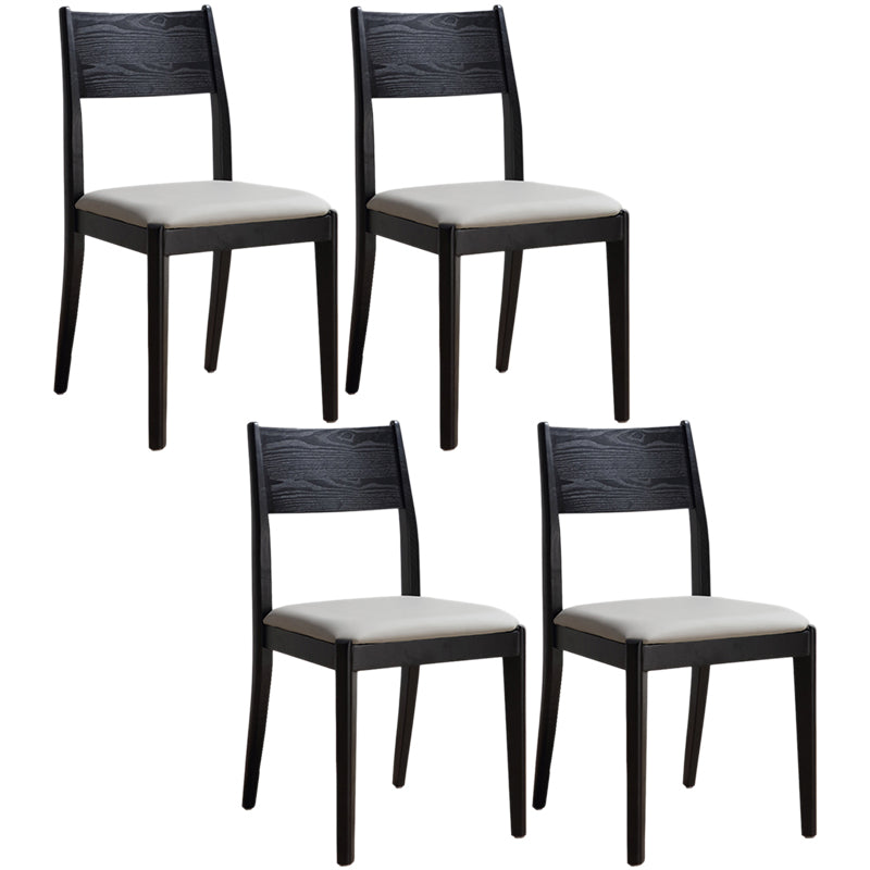 Chaise de salle à manger industrielle, chaise à dossier ouvert avec pieds en bois noir, pour usage domestique