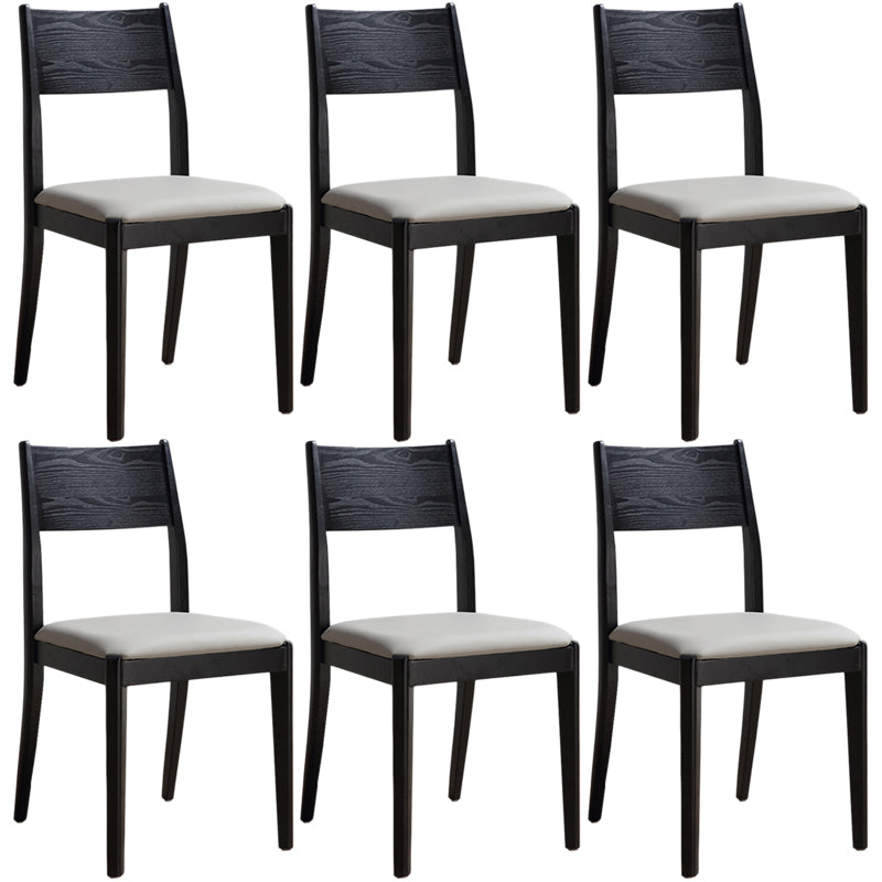 Chaise de salle à manger industrielle, chaise à dossier ouvert avec pieds en bois noir, pour usage domestique